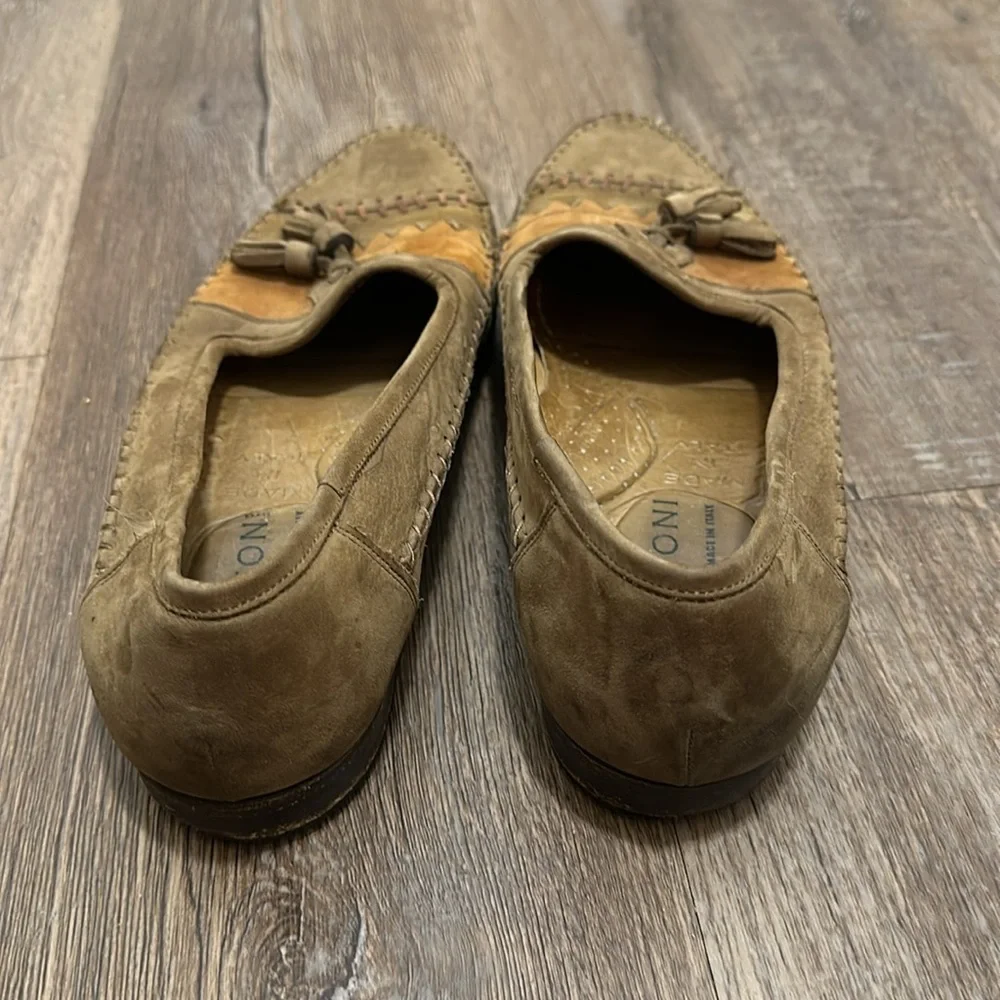 Santoni Leather Moccasin Tassle Loafers Made in Italy size 9.5 - Picture 3 of 6